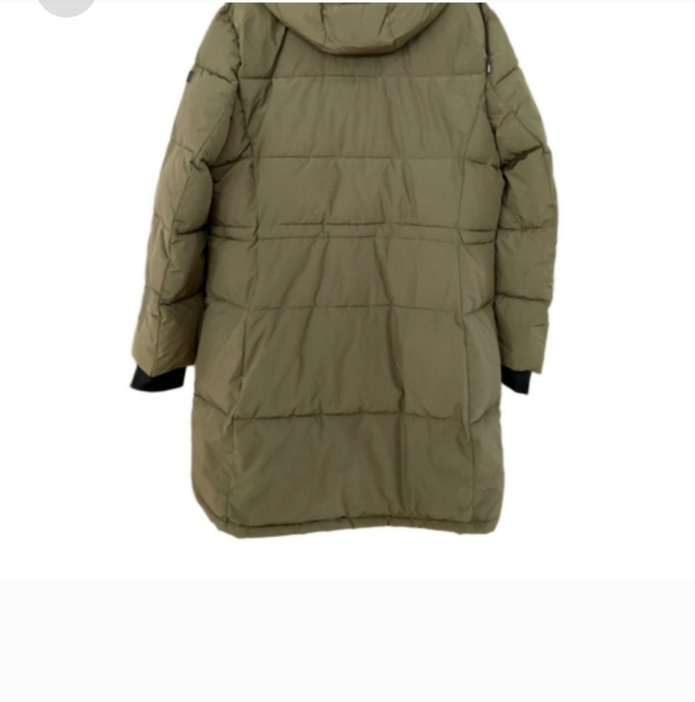 DKNY Jacket Puffer Lightweight Thumb Cuffs Zippered Pockets Green Ladies XXL NEW - Picture 2 of 12
